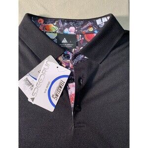 Speedrun Swisswell MoistWick SS Performance Polo Black LG Collar/Cuff Detail NWT